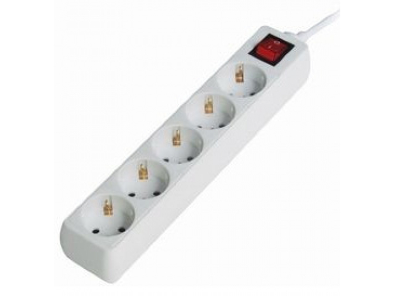Gembird Surge Protector 5x - 5 prese AC - Bianco - CE - GS - 4500V - 13500A SPG4-C-6