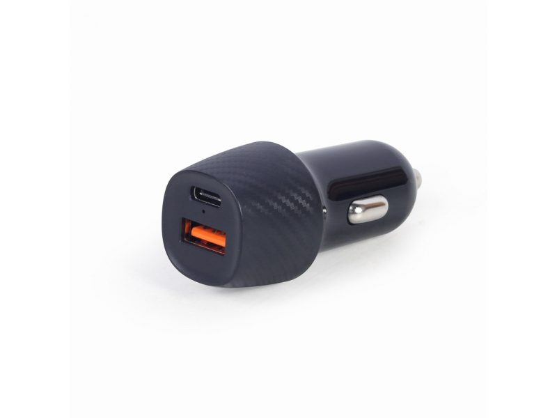 Gembird 2-Port USB Type-C Caricabatteria da auto veloce PD 18W nero - TA-U2QC3-CAR-02
