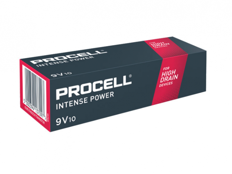 Batteria Duracell PROCELL Intense E-Block, 6LR61, 9V (confezione da 10)