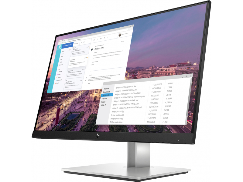 HP E-Series E23 G4 FHD Monitor Monitor PC 58,4 cm (23") 1920 x 1080 Pixel Full HD LCD Nero, Argento