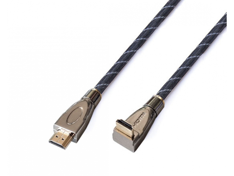 Cavo HDMI Reekin - 1,0 metri - FULL HD Metal Plug 90Ã‚Â° (Hi-Speed Ã¢â‚¬â€¹Ã¢â‚¬â€¹w. Ether.)