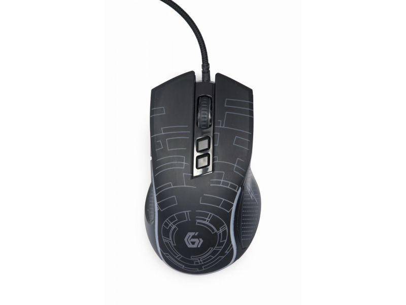 Mouse da gioco USB LED Gembird 7 pulsanti 3600 DPI nero MUSG-RGB-01