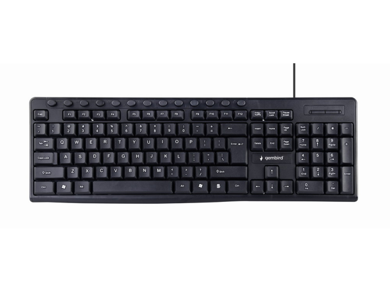 Tastiera multimediale, USB, layout USA, nera - KB-UM-107-DE