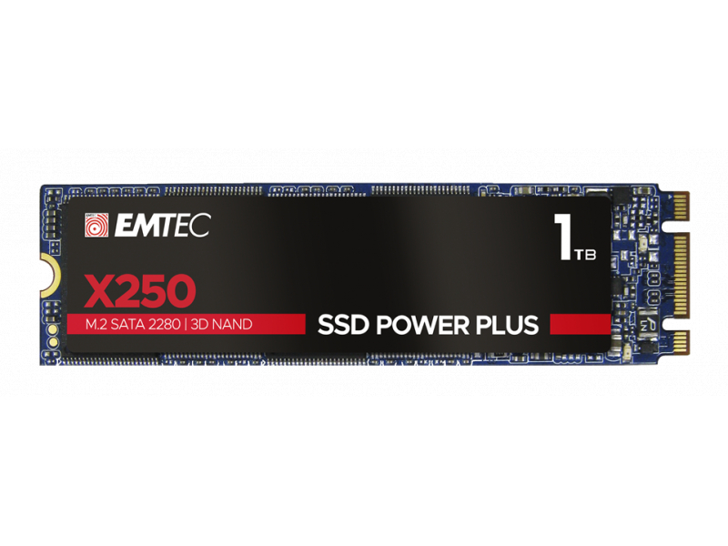 Emtec SSD interno X250 1TB M.2 SATA III 3D NAND 520MB/sec ECSSD1TX250