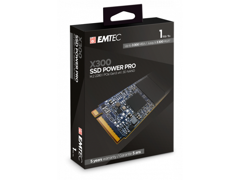 Emtec SSD interno X300 1TB M.2 2280 SATA 3D NAND 3300MB/sec ECSSD1TX300