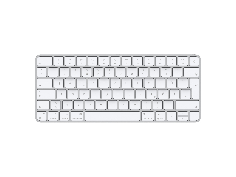 Apple Magic tastiera USB + Bluetooth Tedesco Alluminio, Bianco (MAGIC KEYBOARD - GERMAN) - Versione Tedesca