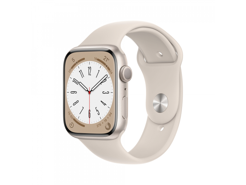 Apple Watch Series 8 (GPS) 45mm Aluminio Polar Star, Sports Band Polarstern