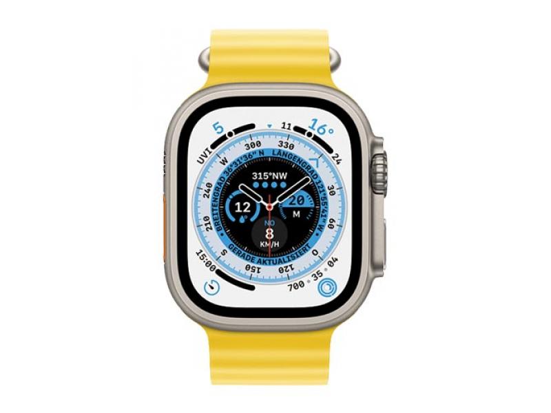 Apple Watch Ultra (GPS + Cellular) 49mm Titanium Geuse, Ocean Bracelet Yellow