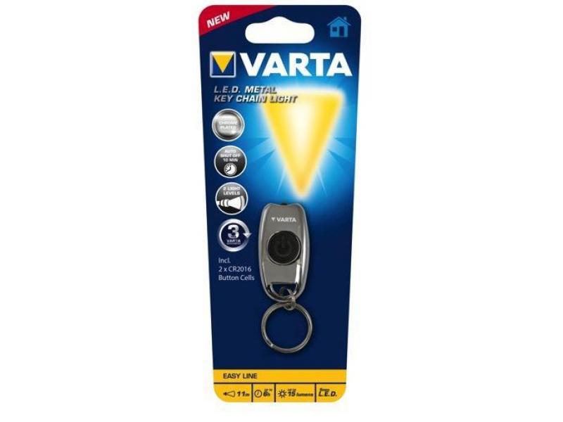 Varta L.E.D. METAL KEY CHAIN LIGHT Cromo Torcia portachiavi LED