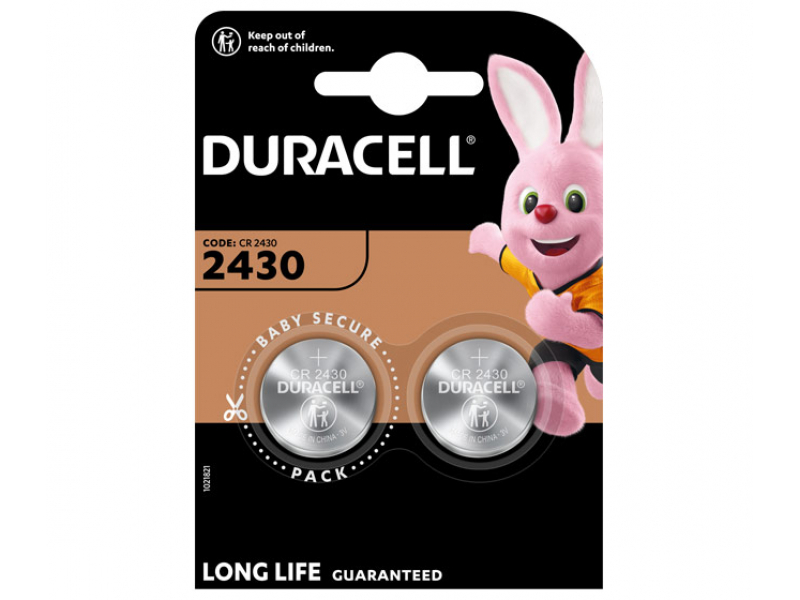 Batteria Duracell al litio, CR2430, 3V - Elettronica, Blister (confezione da 2)