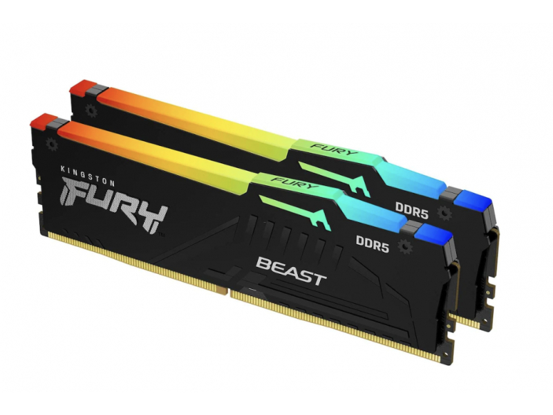 Kingston Technology FURY Beast 64 GB 6000 MT/s DDR5 CL40 DIMM [Kit da 2 moduli] RGB XMP (Kingston FURY Beast RGB - DDR5 - kit -