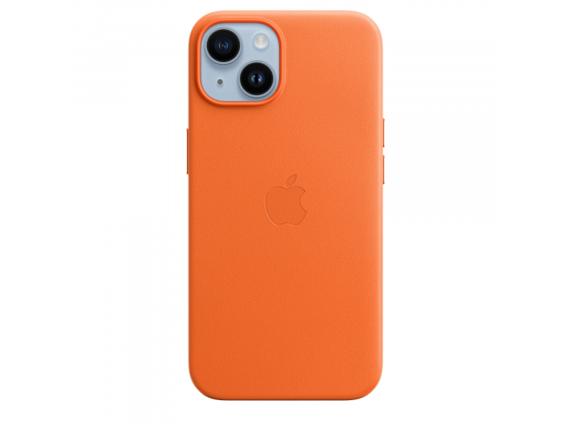 Apple Custodia iPhone 14 in Pelle - Arancione (Apple - Back cover for mobile phone - MagSafe compatibility - leather - orange -