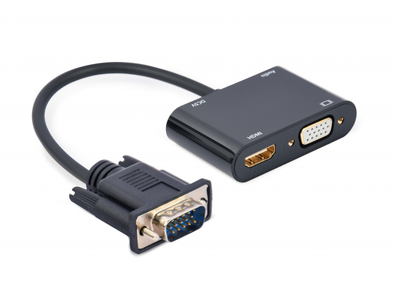 Adattatore audio/da VGA a HDMI CableXpert, nero - A-VGA-HDMI-02