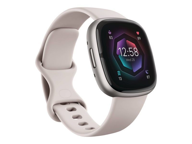 Fitbit Sense 2 Alluminio GPS [satellitare] (Fitbit Sense 2 - Platinum aluminium - smart watch with band - lunar white - band si