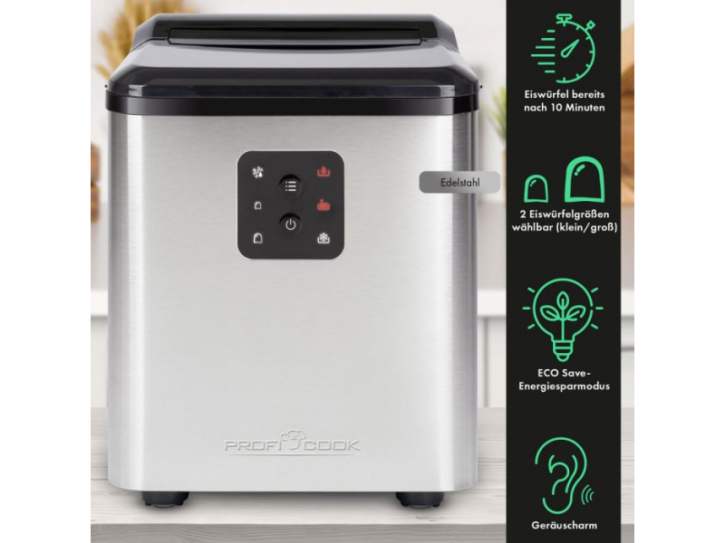 Produttore di cubetti di ghiaccio ProfiCook PC-EWB 1253 acciaio inossidabile/nero