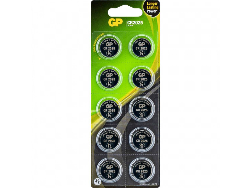 Batteria GP pile a bottone al litio CR2025 (10 pz.)
