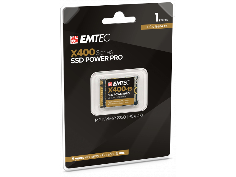 SSD interno Emtec X415/X400-15 1TB M.2 2230 NVMe PCIe Gen4 x4 4400MB/sec