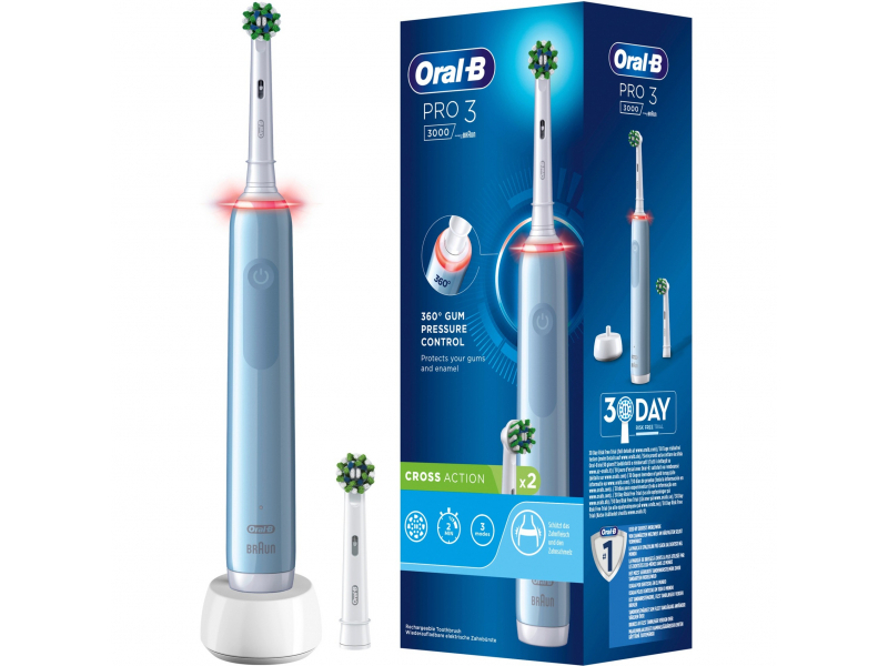 Oral-B Pro 3 3000 Cross Adulto Spazzolino rotante-oscillante Blu