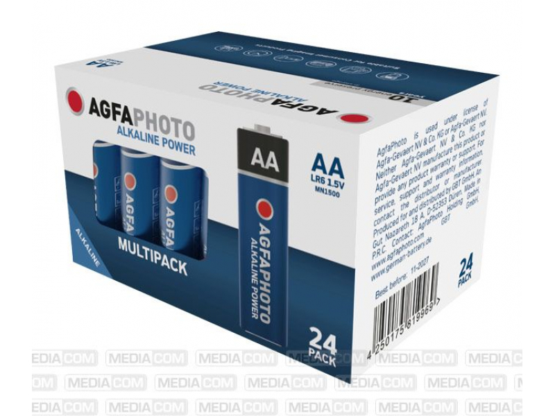 AGFAPHOTO Batteria alcalina Mignon AA (confezione multipla da 24 pezzi)