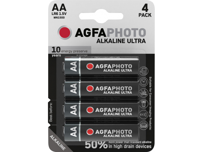 AGFAPHOTO Batteria ultra alcalina Mignon AA (confezione da 4)