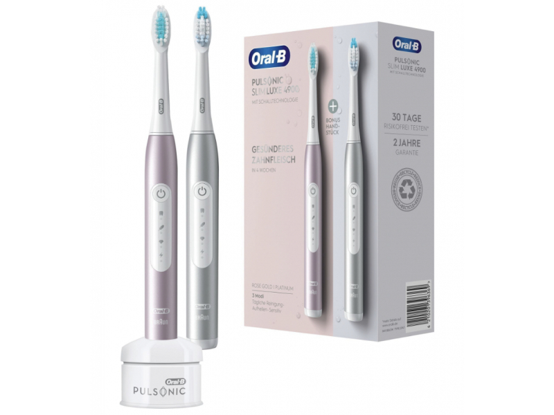 Oral-B Pulsonic Slim Luxe 4900 Platino/Oro rosa incl. 2Ã‚Â° manipolo 396369