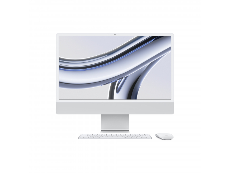 Apple iMac Apple M M3 59,7 cm [23.5] 4480 x 2520 Pixel PC All-in-one 8 GB 256 GB SSD macOS Sonoma Wi-Fi 6E [802.11ax] Argento (