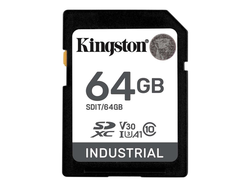 Kingston Technology 64G SDXC Industrial pSLC (64GB SDXC INDUSTRIAL C10 - -40C TO 85C UHS-I U3 V30 A1 PSLC)
