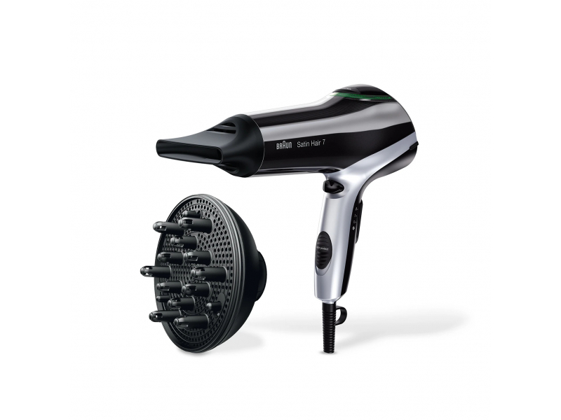 Braun HD710 asciuga capelli 2200 W Nero, Argento