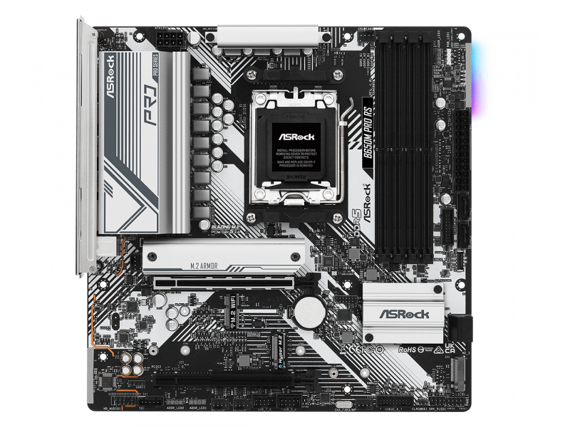 Asrock B650M Pro RS AMD B650 Presa di corrente AM5 micro ATX (Asrock B650M PRO RS, AMD B650, AM5, Micro ATX, 4 DDR5, HDMI, DP,