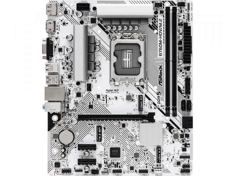 Asrock B760M-HDV/M.2 scheda madre Intel B760 LGA 1700 micro ATX (ASRock B760M-HDV/M.2, Intel B760, 1700, Micro ATX, 2 DDR5, VGA