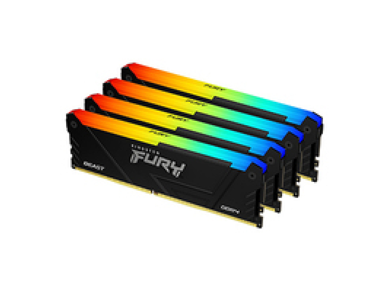 Kingston Technology FURY 32GB 3600MT/s DDR4 CL17 DIMM Kit da 4 Beast RGB (32GB DDR4-3600MT/S CL17 - DIMM KIT OF 4 FURY BEAST RG