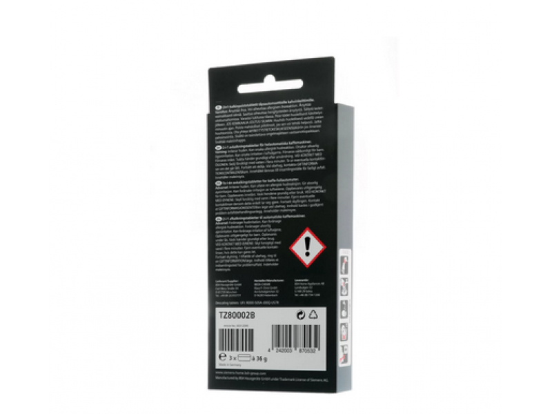 Siemens TZ80002B parti e accessori per macchina per caffè Compressa di pulizia