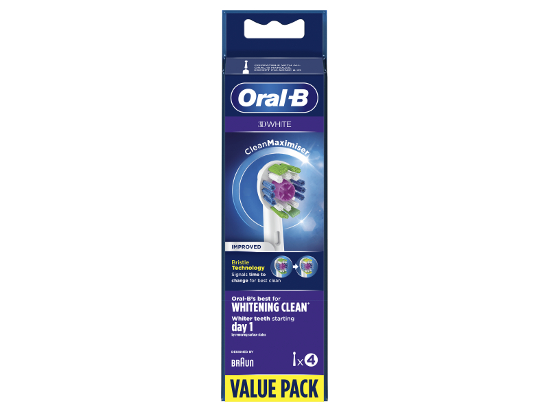 Oral-B 3D White 80339410 testina per spazzolino 4 pz Bianco