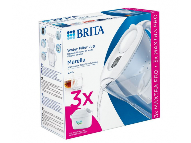 BRITA Marella 2,4 l Bianco + 3 Maxtra Pro