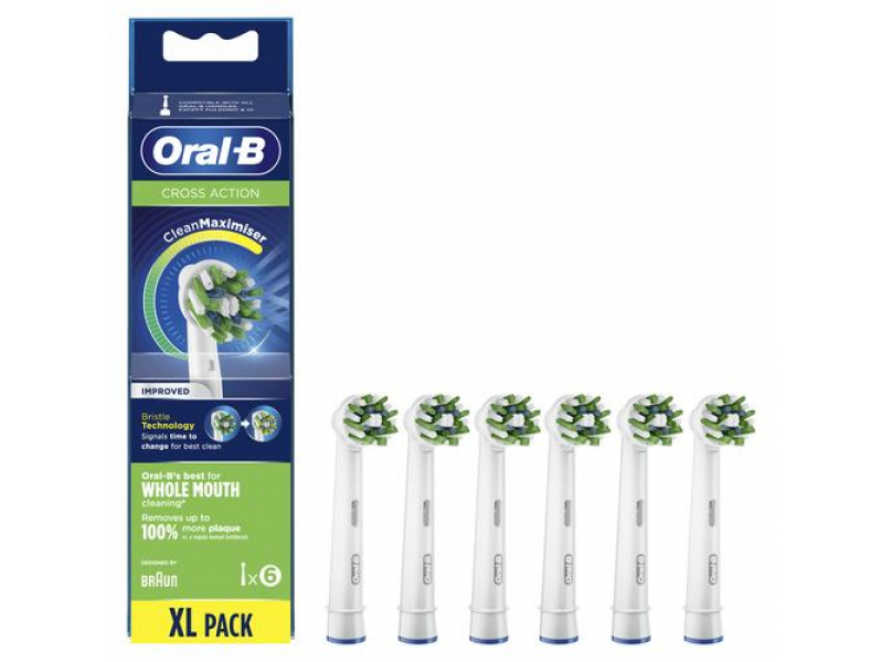 Oral-B CrossAction 80339345 testina per spazzolino 6 pz Blu, Verde, Bianco