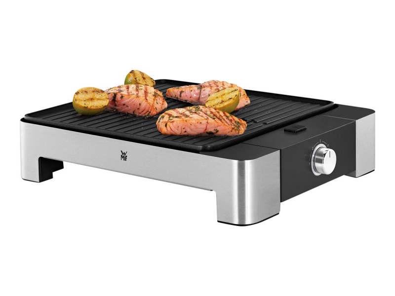 WMF 6130245125 Grill da tavolo LONO Quadro, grill elettrico con superficie grill compatta