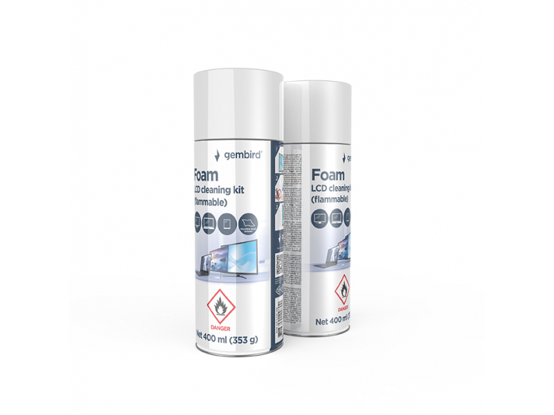 Kit di pulizia LCD in schiuma Gembird 400 ml Infiammabile CK-LCD-08