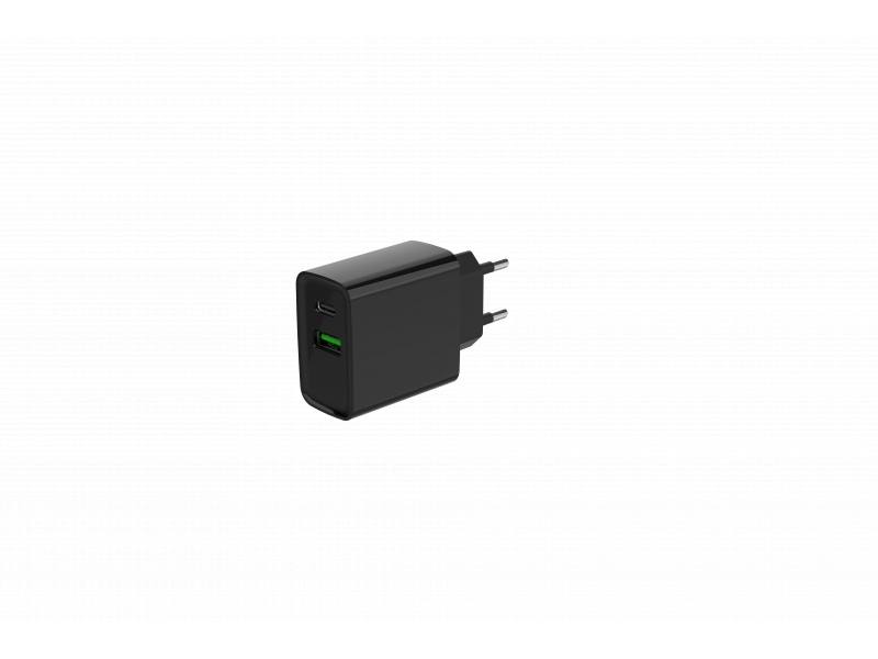 GEMBIRD 2 PORTA 20 W USB Caricatore veloce, Black TA-UC-PDQC20-01-BK