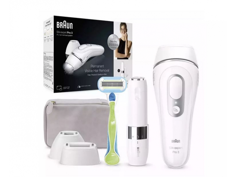 Braun Silk-expert Pro 3 PL3139 Luce pulsata intensa (IPL) Argento, Bianco