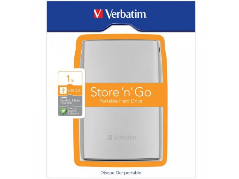 VERBATIM DD EXTERNE 1TB USB3 ARGENT