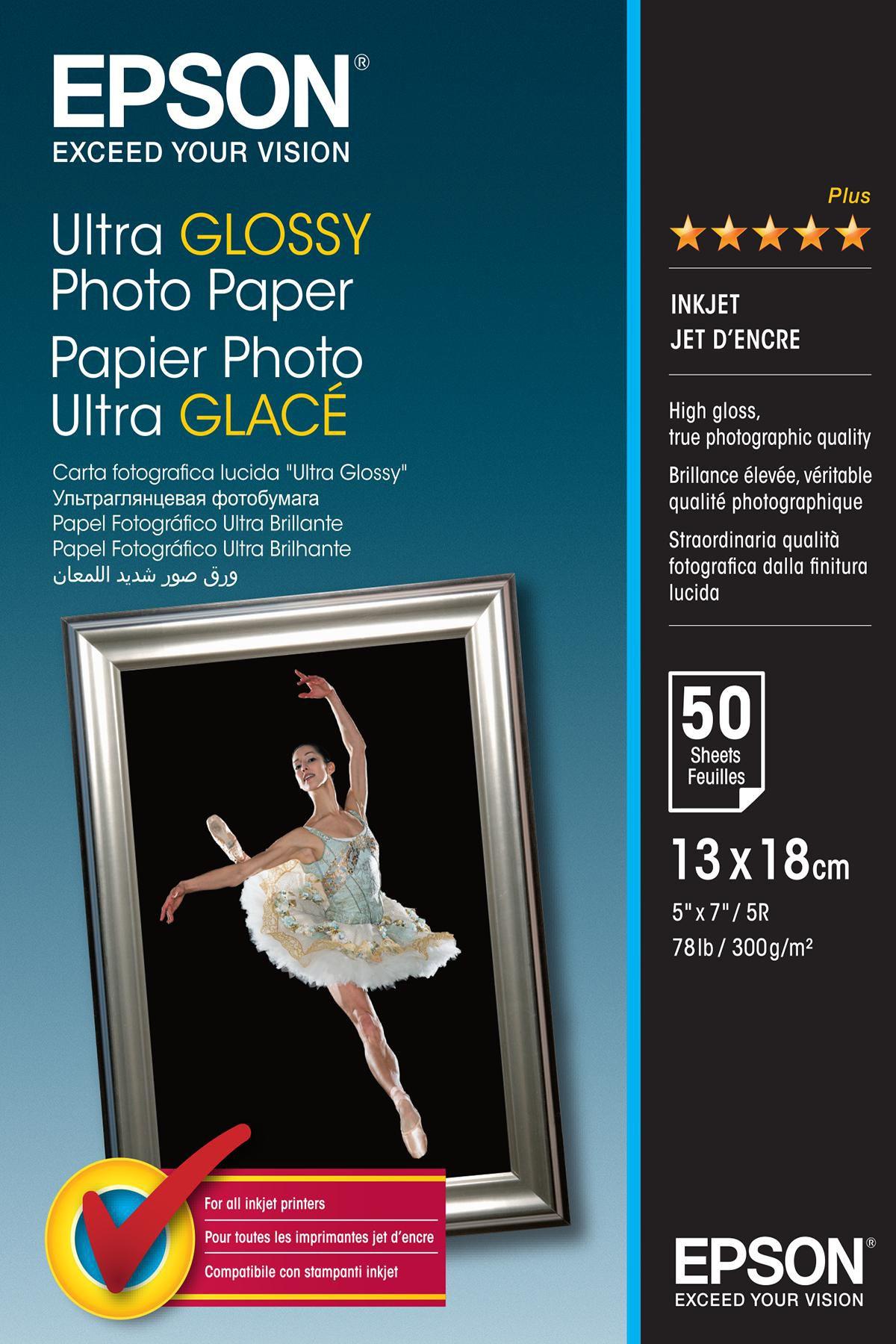CARTA FOTOGRAFICA LUCIDA ULTRA IN FORMATO FOTOGRAFICO 13X18CM(50 FG) 300 G/M