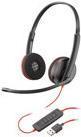 POLY Blackwire C3220 Auricolare Cablato A Padiglione Musica e Chiamate USB tipo A Nero, Rosso