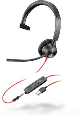 POLY 3315 Auricolare Cablato A Padiglione Musica e Chiamate USB tipo A Nero