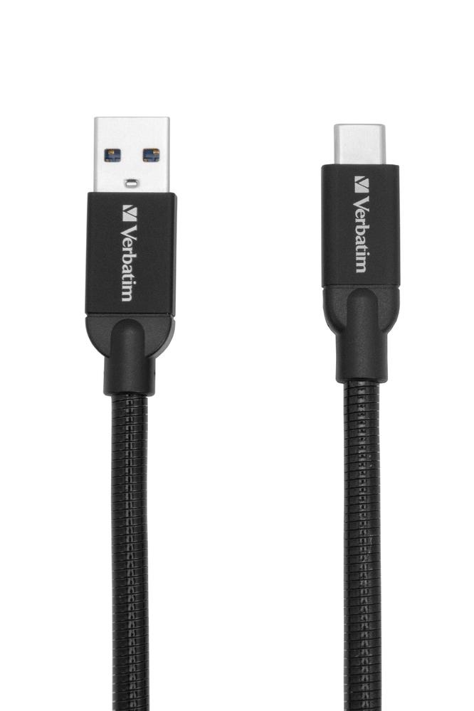 Verbatim 48871 cavo USB 1 m USB 3.2 Gen 2 3.1 Gen 2 USB A USB C Nero (VERBATIM USB 3.1 TYPE-C TO USB-A STAINLESS STEEL CABLE 10