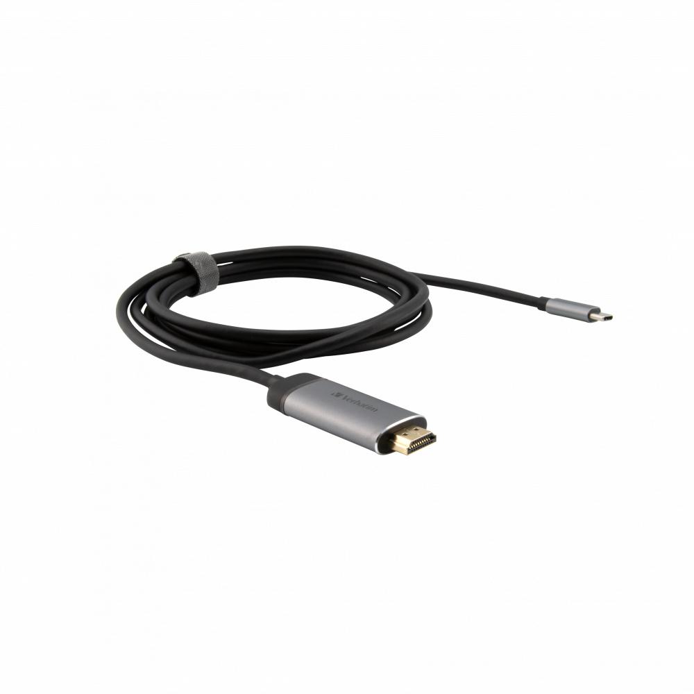 Verbatim 49144 cavo e adattatore video 15 m USB tipo-C HDMI Nero Argento (Verbatim HDMIAdapter 1.5MCABLE HDMI Adapter-USB 3.1 G