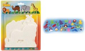Piatti di penna Hama "Elefante, giraffa, leone, cammello" per perle di stiratura Midi, ogni X elefante (291), giraffe (292), -