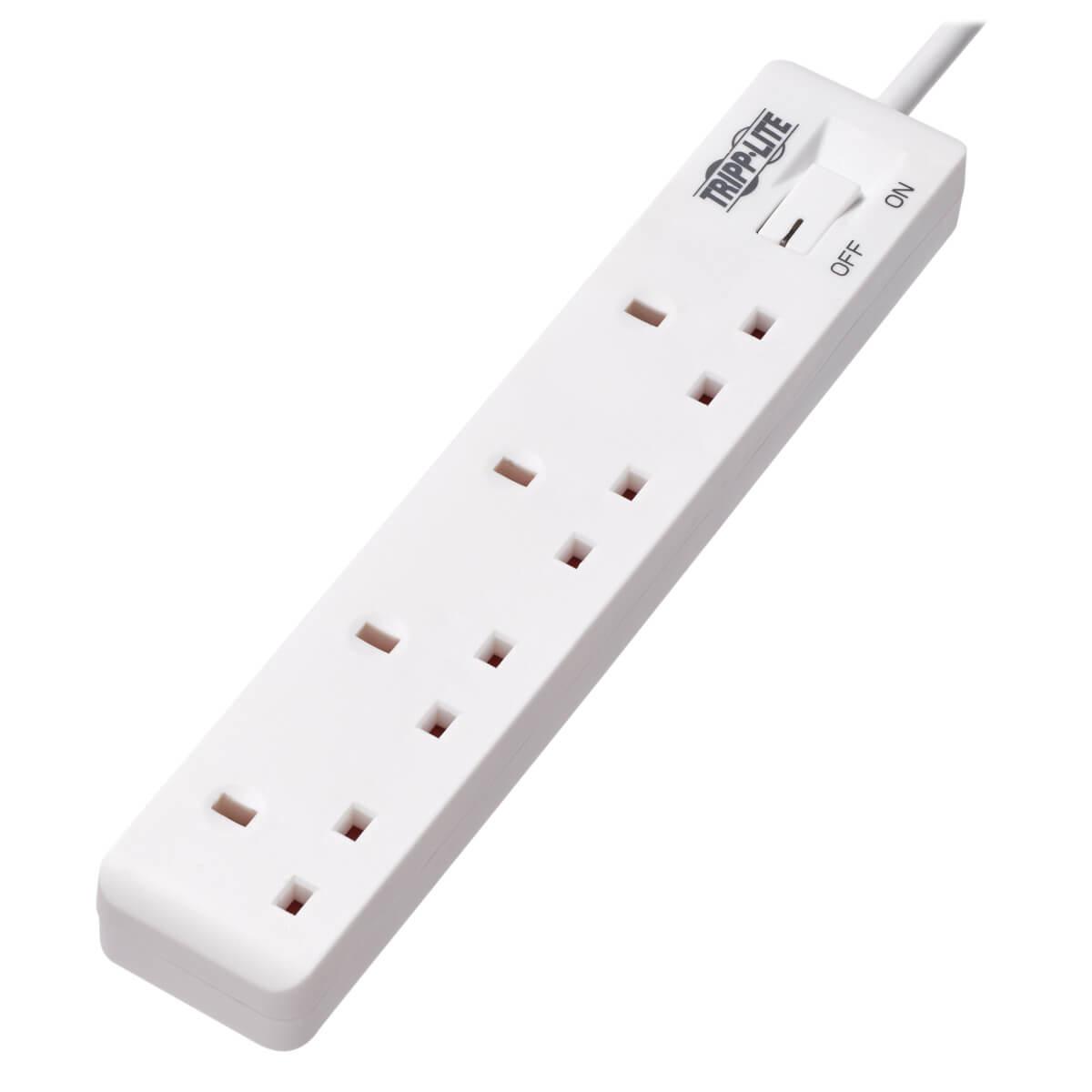 Tripp Lite PS4B18 prolunghe e multiple 18 m 4 presae AC Interno Bianco (Tripp Lite 4-Outlet Power Strip - British BS1363A Outle
