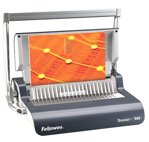 Fellowes Quasar 500 500 fogli Antracite Grigio (Fellowes Quasar Plus 500 Manual Comb Binding Machine Grey 5627701 DD)
