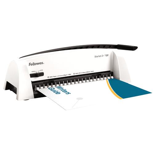 Fellowes Starlet 2 raccoglitore ad anelli Grigio Bianco (Fellowes Startlet2 Plus Manual Comb Binding Machine White/Grey 5227901)
