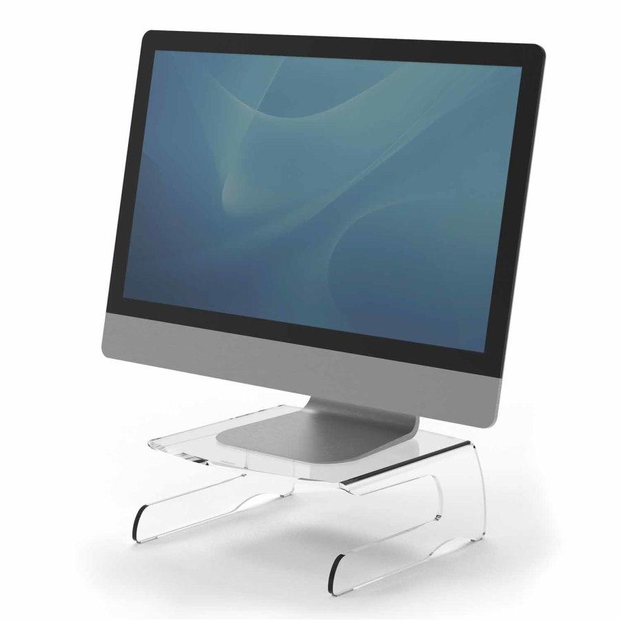 Fellowes 9731001 supporto da tavolo per Tv a schermo piatto Trasparente Scrivania (Fellowes 9731001 Clarity Monitor Riser)